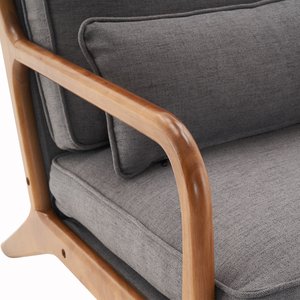 Chaise longue en teck massif cadre en bois avec tissu de coussin et mousse et de haute qualité le rendent confortable pour une utilisation en intérieur - Product Image 2