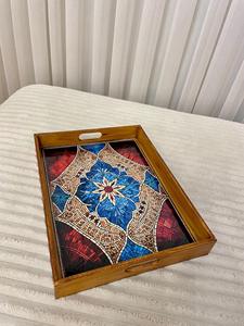 Bandeja de Servicio de Diseño con Recubrimiento de Esmalte de Madera MDF, Bandeja de Mesa de Alta Calidad para Hoteles y Restaurantes - Product Image 3