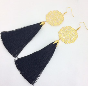 Boucles d'oreilles Freestyle/Décorations de costumes/Boucles d'oreilles de danse Boucles d'oreilles à franges-Or-Long - Product Image 1