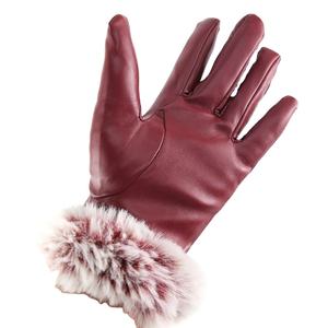 Gants d'hiver en fourrure de mouton pour hommes, en cuir de mouton véritable, à doigts complets, pour moto, coupe-vent, doublés de fourrure de mouton, vente en gros - Product Image 1