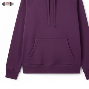 Streetwear de haute qualité pour hommes, sweat à capuche brodé en coton et polaire, teint uni, 300gsm, coupe régulière, avec logo personnalisé, pour l'hiver - Product Image 5