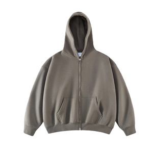 Sweat-shirts à capuche surdimensionnés personnalisés pour hommes, unisexe, 100% coton, polaire, poche, taille plus, sweat-shirts à capuche à fermeture éclair pour hommes, épaules tombantes - Product Image 4