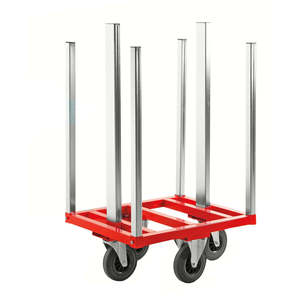 Industrial Four-Wheel <b>Pallet</b> <b>Trolley</b> KM224 Red Frame with Easy Mobility - Product Image 1