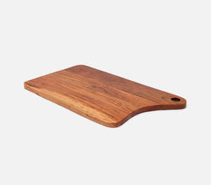 Planche à découper de cuisine en teck de qualité supérieure avec bord ondulé et trou de suspension, design antidérapant, plateau de découpe pour légumes et viande - Product Image 3