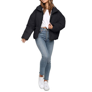 Custom Designs Winter Women's Zipper Puffer Down <b>Jacket</b> Street Style Fashion Polyester Nylon Women Casual Puffer <b>Jackets</b> - Product Image 6
