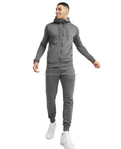 Men's Gym Fitness <b>Tech</b> Fleece Two-Piece Sportswear Set Zip Hoodie and Jogging Sweatpants Printed Tracksuit for Training - Product Image 1