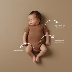 Combinaison sans manches pour bébé de qualité supérieure |   Combinaison en coton pour nouveau-nés |   Léger et respirant - Product Image 4