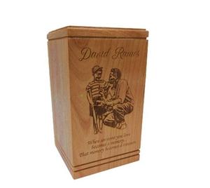 Urne en bois de crémation personnalisée pour cendres humaines Photo gravée célébration de la vie mémorial funéraire urne humaine - Product Image 3