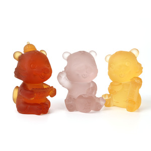 Estatuilla de tigre de cristal creativo lindo Zodiaco escritorio coche ornamento riqueza decoración mascota - Product Image 3