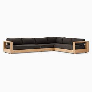 Ensemble de canapés sectionnels en teck massif de style minimaliste moderne et luxueux, résistant aux intempéries, pour jardin, salon, hôtel - Product Image 3
