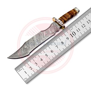 Couteau de chasse professionnel en acier Damas de haute qualité avec manche en bois à vendre \ Couteaux personnalisés - Product Image 3