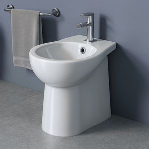 Pacco di Design da 1 con pavimento in ceramica bianca lucida anatra - Product Image 2