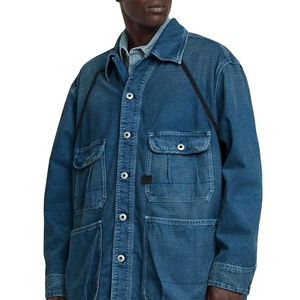 Veste en jean légère pour hommes en détresse Veste en jean confortable et haute performance pour hommes - Product Image 1