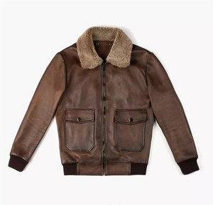 Veste en cuir de peau de vache véritable de haute qualité usine directe grande taille fermeture éclair respirant hiver mode manteau pour hommes - Product Image 5