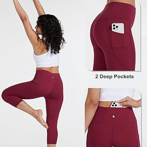 Fitness Mujer Legging corto Transpirable Nuevo estilo Color sólido Fitness Fibra de bambú Tallas grandes Leggings de mujer de Pakistán - Product Image 3