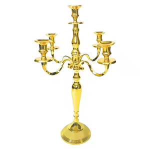 Candelabro dorado brillante de cabeza múltiple, Interior Real Vela decorativa, soporte para candelita, candelabro de diseño único, soportes para velas - Product Image 2