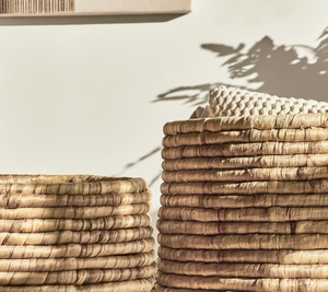 Panier de rangement rond et élégant pour l'art vietnamien authentique Fabriqué à la main en jacinthe d'eau écologique Offre spéciale - Product Image 4