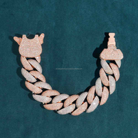 Nouvel Arrivage Bijoux Hip Hop pour Hommes Pince à Cravate en Argent Massif 925 Bicolore avec Fermoir Spécial 16MM et Diamants Taille Brillant Sertis en Bezel Personnalisés