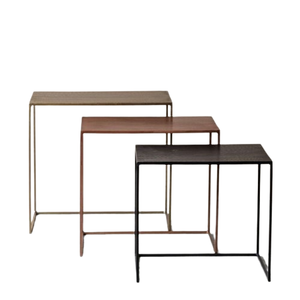 Juego de mesa auxiliar de hierro de 3 piezas con Tapa Rectangular Diseño único para muebles de sala de estar y dormitorio - Product Image 3