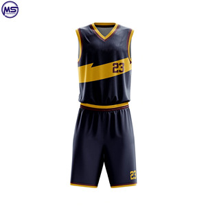 Conjuntos de camisetas de baloncesto para hombre, ropa deportiva transpirable de entrenamiento, Color azul - Product Image 3