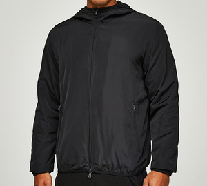 Chaqueta cortavientos informal con cuello levantado y logotipo personalizado para hombre, último diseño impermeable para primavera invierno, ajuste holgado con capucha - Product Image 4