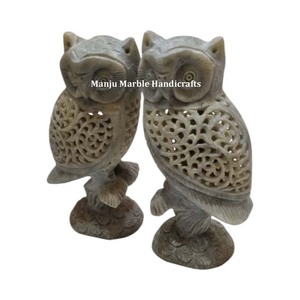 Nuevo producto de estatua de animales de esteatita pulida excelente forma tallada de elefante en la mesa del hogar Decoración interior - Product Image 4