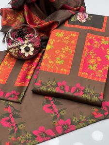 Anarkali shamoze Silk เสื้อพิมพ์ลายดิจิตัลและแขนเสื้อพร้อมกางเกง & ชุด dupatta 3ชิ้น | คอลเลกชัน ssumaira - Product Image 5