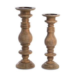 Portavelas de madera de acacia hecho a mano para mesa de salón, candelero, centros de mesa de boda y decoraciones de mesa, decoración del hogar - Product Image 5
