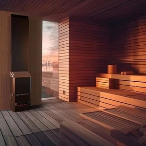 Calentador de sauna Saunum AIR 7 negro de 6,4 kW para salas de sauna + envío de mercancía gratuito - Product Image 4