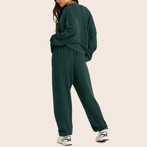 Nuevo diseño 2025 ropa de calle de invierno para mujer chándal 100% Material de algodón sólido transpirable logotipo personalizado impresión servicio OEM - Product Image 6