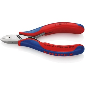 KNIPEX Electronic Side Cutters 115 mm Length Beveled 0 Shape <b>Small</b> Multi-Component <b>Mirror</b>-Polished Handles for Paper Scissors - Product Image 1