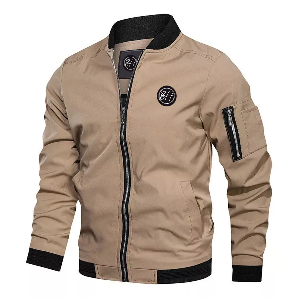 Jaqueta bomber manga longa masculina, casaco masculino personalizado para outono e inverno 2022