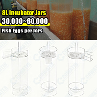 Incubateur d'œufs de poisson Cowater HJ-0 8L 26x16x450mm pour tilapia et saumon, pots transparents, équipement d'aquaculture