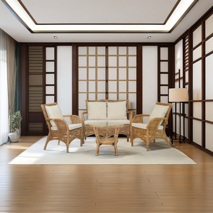 Sofá Modular de Ratán Trenzado CORDELLA, Conjunto de Sillones de Diseño Asiático, Cómodo para el Hogar, Apartamento o Villa - Product Image 3