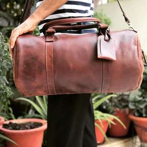 Sac à main unisexe vintage européen en cuir véritable avec motif brodé, sangle réglable, pliable, léger, durable, grand format - Product Image 2