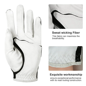 Gant de golf respirant pour gaucher de haute qualité personnalisé uni-sexe prix de gros en cuir véritable avec logo - Product Image 5