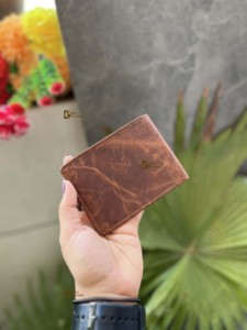 กระเป๋าสตางค์ผู้ชายสีน้ำตาลเข้มกระเป๋าสตางค์หนังแท้แฟชั่นหนังแท้มาใหม่ - Product Image 4