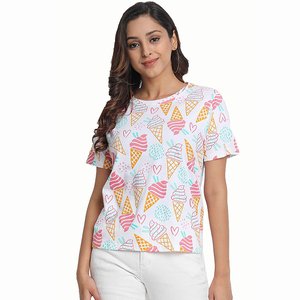 Camiseta Corta de Moda para Mujer, Sublimada, Ligera, de Poliéster, para Verano - Product Image 6