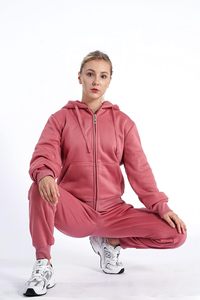 Survêtement pour femmes 100% coton de qualité supérieure du grossiste derniers ensembles de sweat à capuche de conception personnalisée pour l'hiver - Product Image 4