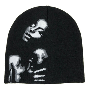 OEM de alta calidad de la venta caliente unisex colorido negro desplegar Beanie personalizado claro jacquard impresión diseño mujeres skully sombreros de invierno - Product Image 1