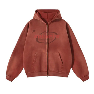 Sweats à capuche surdimensionnés délavés et décolorés au soleil, fabriqués sur mesure par OEM, sweats à capuche grande taille pour hommes, sweats à capuche en molleton français 450+ GSM, HOMMES FEMMES - Product Image 4