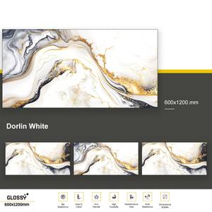 Azulejos de cerámica de porcelana de 600x1200mm Azulejo interior Golssy Anilaz White - Product Image 4