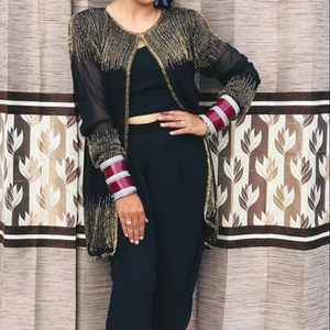 Vestido de Lujo para Mujer, Estilo Americano, Británico y Francés, con Pedrería, Bordado, Línea A, Largo hasta la Rodilla, para Fiesta de Noche, Cóctel, con Chaqueta - Product Image 1