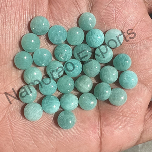 Amazonita Natural, cabujón redondo de 3x3mm, todos los tamaños disponibles, Parte posterior plana, fabricación de joyas, piedras preciosas sueltas - Product Image 1