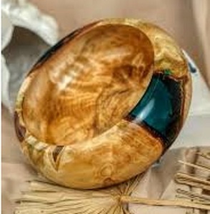 Cuenco de madera de resina nueva con acabado francés, diseño único moderno para hoteles, decoración del hogar, restaurantes y más, Top Running I - Product Image 5