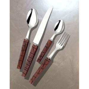 Premium Modern Black Polished Cutlery for Spoons and Fork Cutlery Set Wedding Gift With Long <b>Waving</b> Handle - Product Image 3