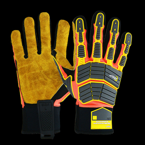 Guantes resistentes a impactos ANSI/ISEA 138-2019 de cuero sintético laminado con spandex TRP para trabajos pesados en madera para carpinteros. - Product Image 4