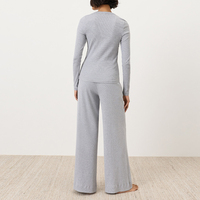 Ensemble de pyjama en coton biologique pour femmes, ensemble de pyjama à manches longues, vêtements de maison pour femmes, vêtements de détente personnalisés en deux pièces, pyjama écologique