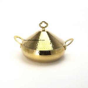 Olla de Acero Inoxidable Hecha a Mano de Alta Calidad con Acabado Dorado y Plateado, Ecológica, para Calentar Alimentos con Inducción de Gas - Product Image 4