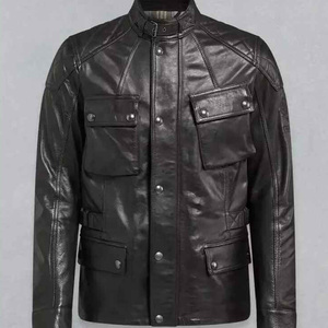 Veste en cuir pour homme, style urbain, imperméable, écologique, en cuir véritable, fermeture éclair, collection Hiver 2025 – Vente en gros - Product Image 5